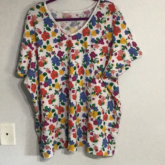 Woman Within Tops - Short Sleeve V-Neck Blouse